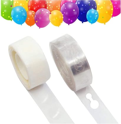 BLODLE Balloon Arch Tape with Glue Dots Roll, 100 Glue Dots Roll, 16 Feet Balloon Garland for Balloon Arch Birthday Party Decoration, Celebration - Pack of 2 Units