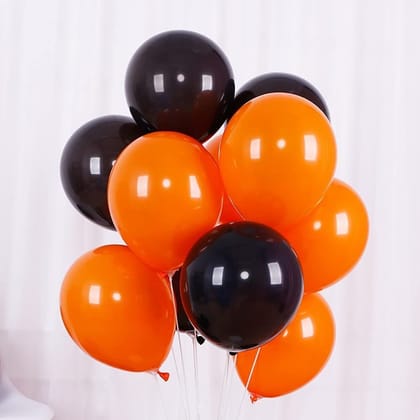 BLODLE 25 Pcs Orange Black Metallic Balloons, 25 Pcs Halloween Theme Metallic Balloons for Party Theme Decoration, Celebration ( Pack of 25 Pcs)