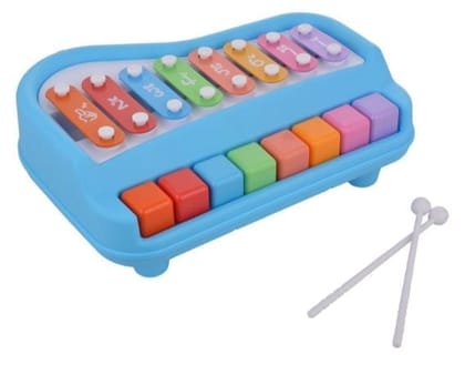 2 in 1 Baby Xylophone Piano Musical Toy for 1 - 3 Year Old Kids 8 Keys Xylophone Piano