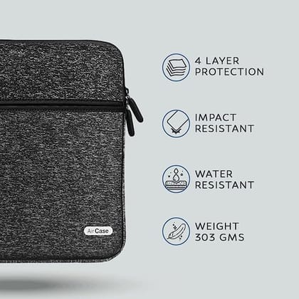 AirCase Premium Laptop Bag with 6 Pockets fits Upto 15.6" Laptop/MacBook, Wrinkle Free, Padded, Waterproof Light Neoprene case Cover Sleeve Pouch, for Men & Women,Ash- 6 Months Warranty