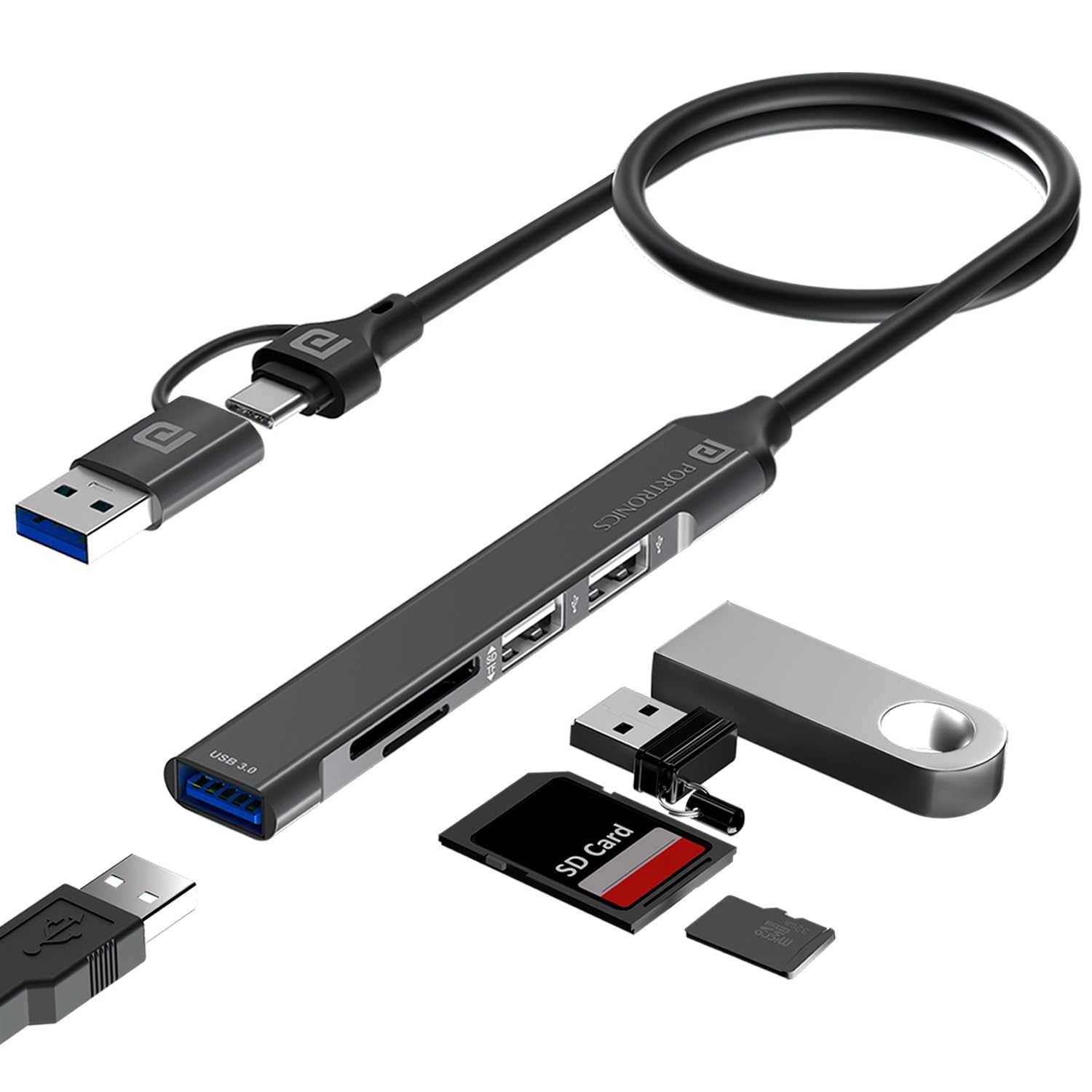 Portronics Mport 31 Plus USB 3.0 Hub (5-in-1)