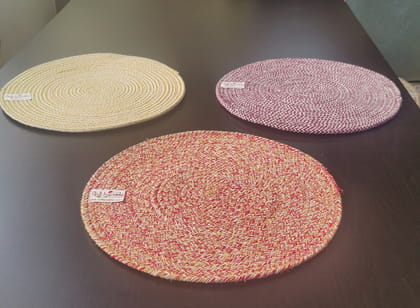 Bulkysanta Cotton Placement mats 15" | Table placemat Round | Reversible | Washable | Size - 38 cm / 15" (Multicolor - Pack of 3)