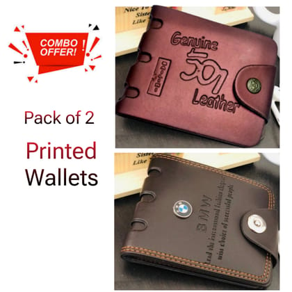 Printed Stylish Wallet Combo Deal Limited Time Period (Pack of 2)