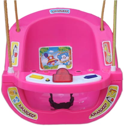 KooKyKooby Baby Toy Swing Musical with Child Safety Locks (Pink)