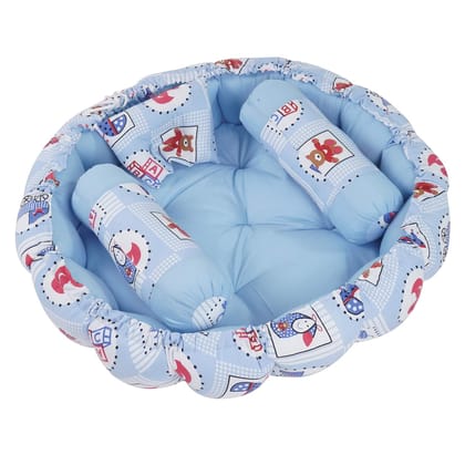 KooKyKooby Extra Soft Baby Bedding with Pillows Round 0-3 Months 86 cms (Blue03)