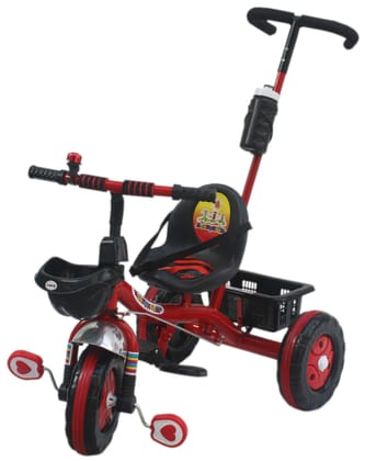 Amardeep Baby 2 in 1 Tricycle 1.5 Years- 5 Years Red with Pushbar and Footrest