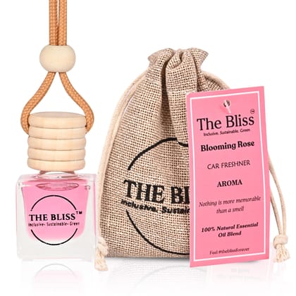 The Bliss Car Perfume Air Freshener with Essential Oils Long lasting Fragrance in Glass bottle with Wooden Diffuser Lid | Car Freshener 10ml