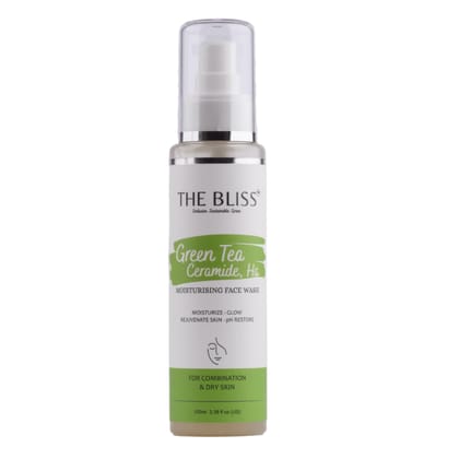 The Bliss Green Tea, Aloe, Ginseng and CICA Face Wash (Plant-Based) for Acne Prone Skin | For Oily & Sensitive Skin | Sulphate Free Face Wash for Men & Women | 100ml